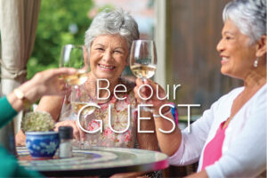 Senior women enjoying happy hour in their senior living community.