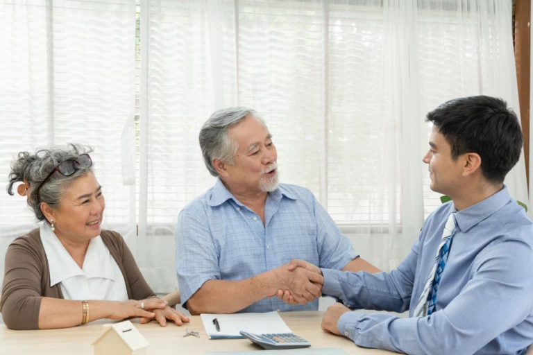 Seniors discussing the cost of assisted living
